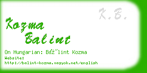 kozma balint business card
